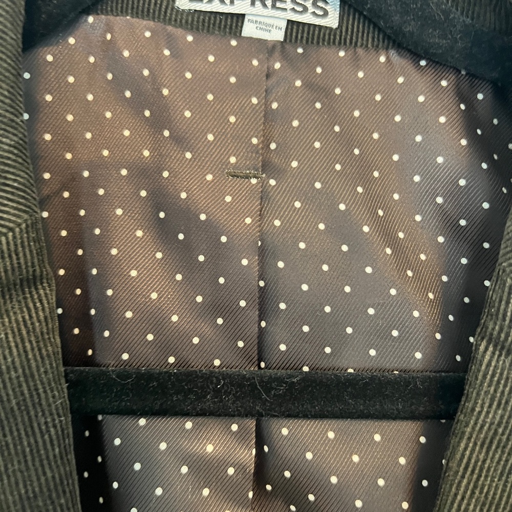 Express Men's Deep Brown Fitted Corduroy Blazer Jacket - Picture 2 of 10